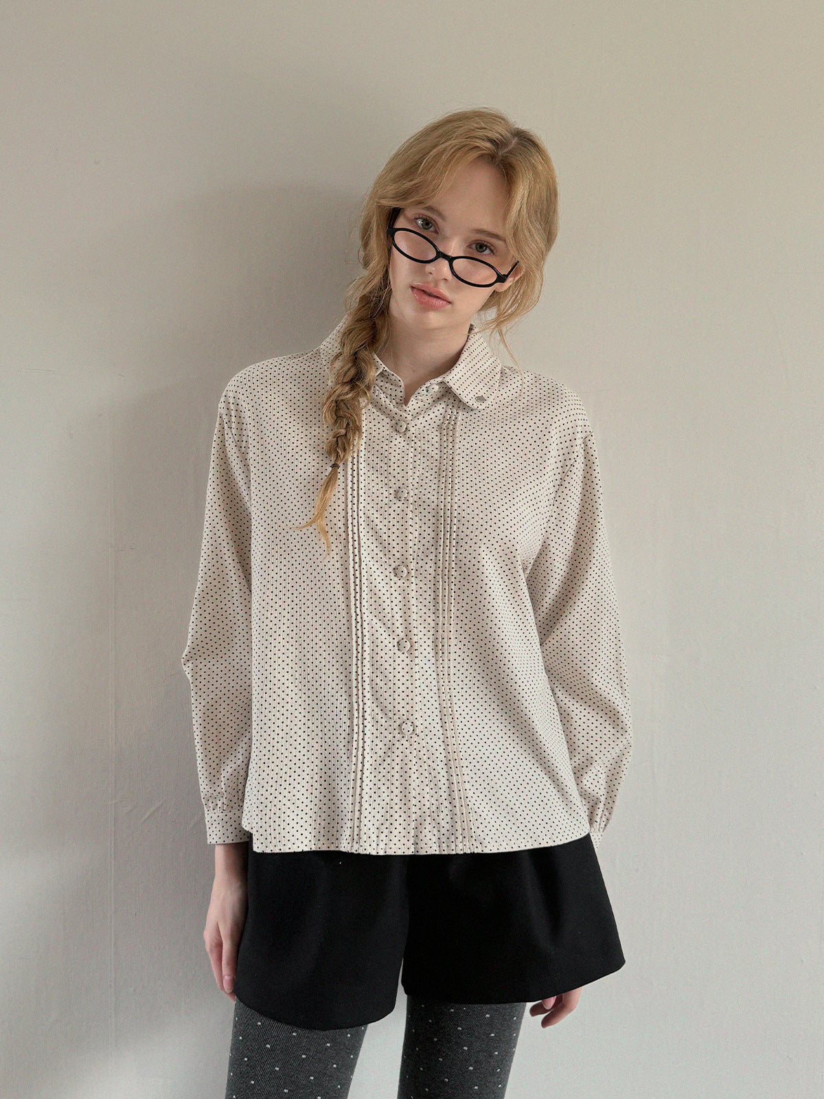 Linzl Dot Pintuck Blouse