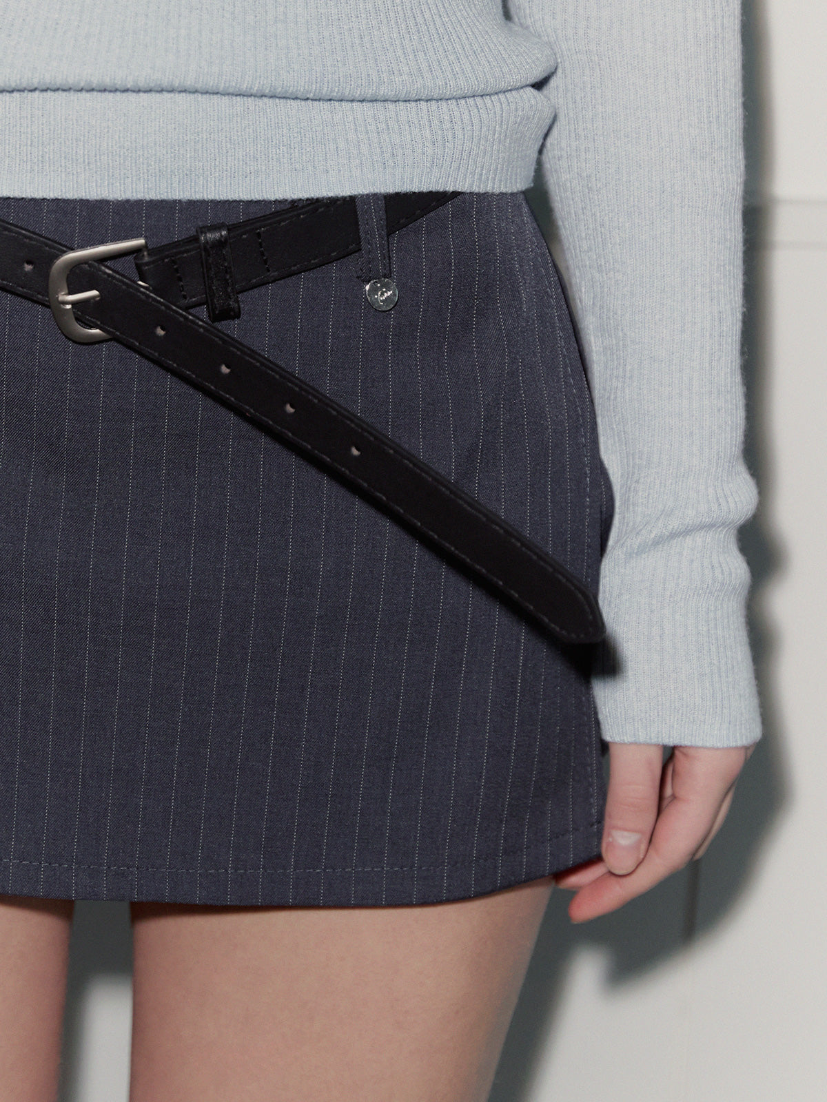 Selfin Stripe Mini Skort (Belt Set)