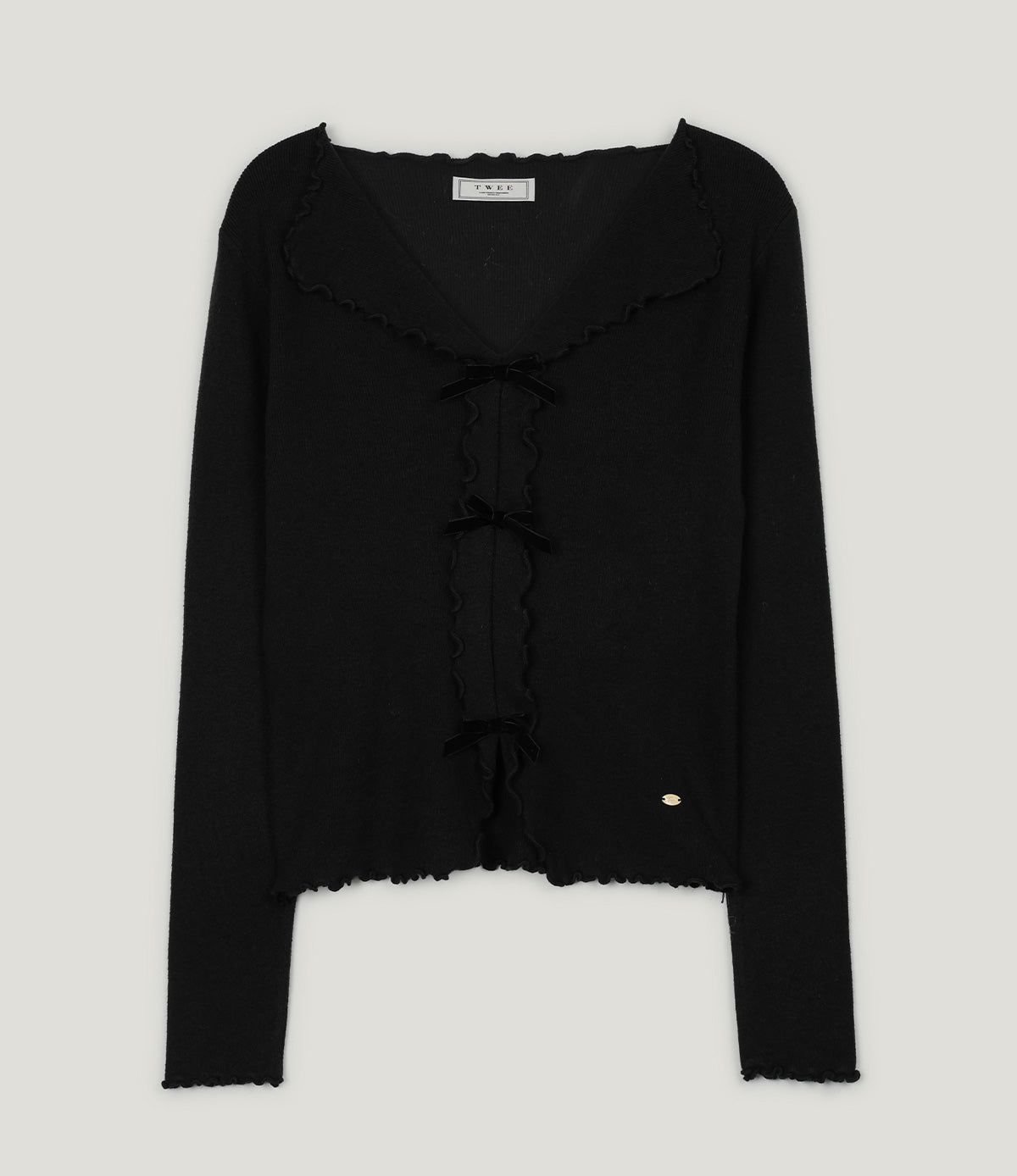 Newb Ribbon Frill Knit Top