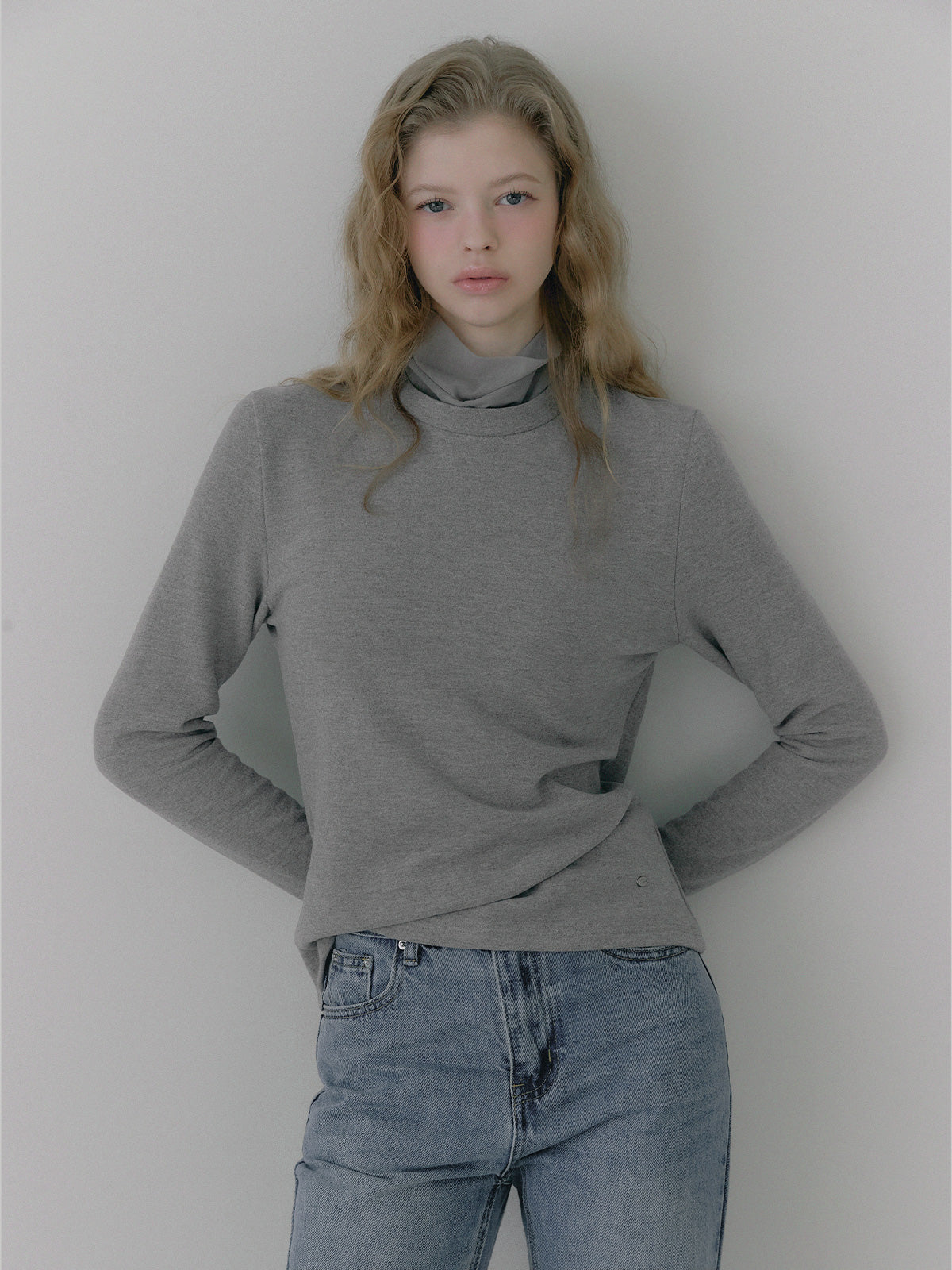 Lume Fleece Sheer Layered Long Sleeve Tee
