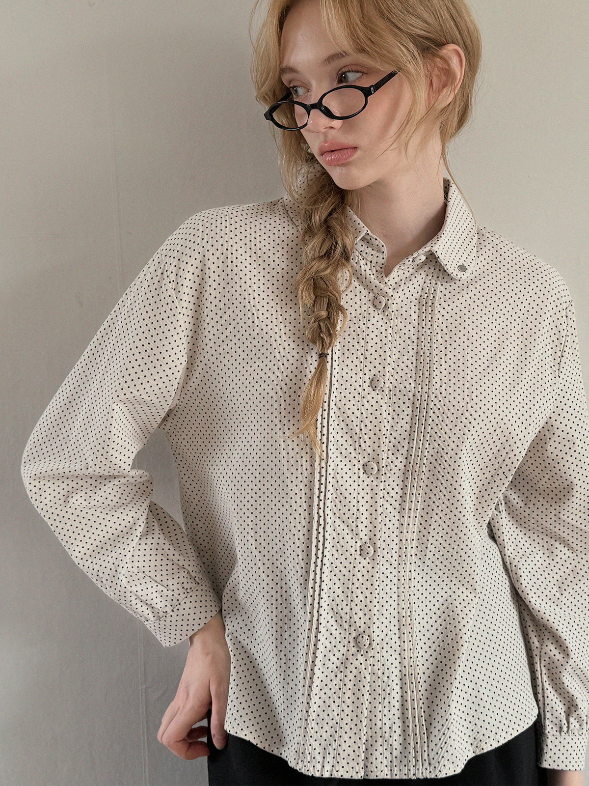 Linzl Dot Pintuck Blouse