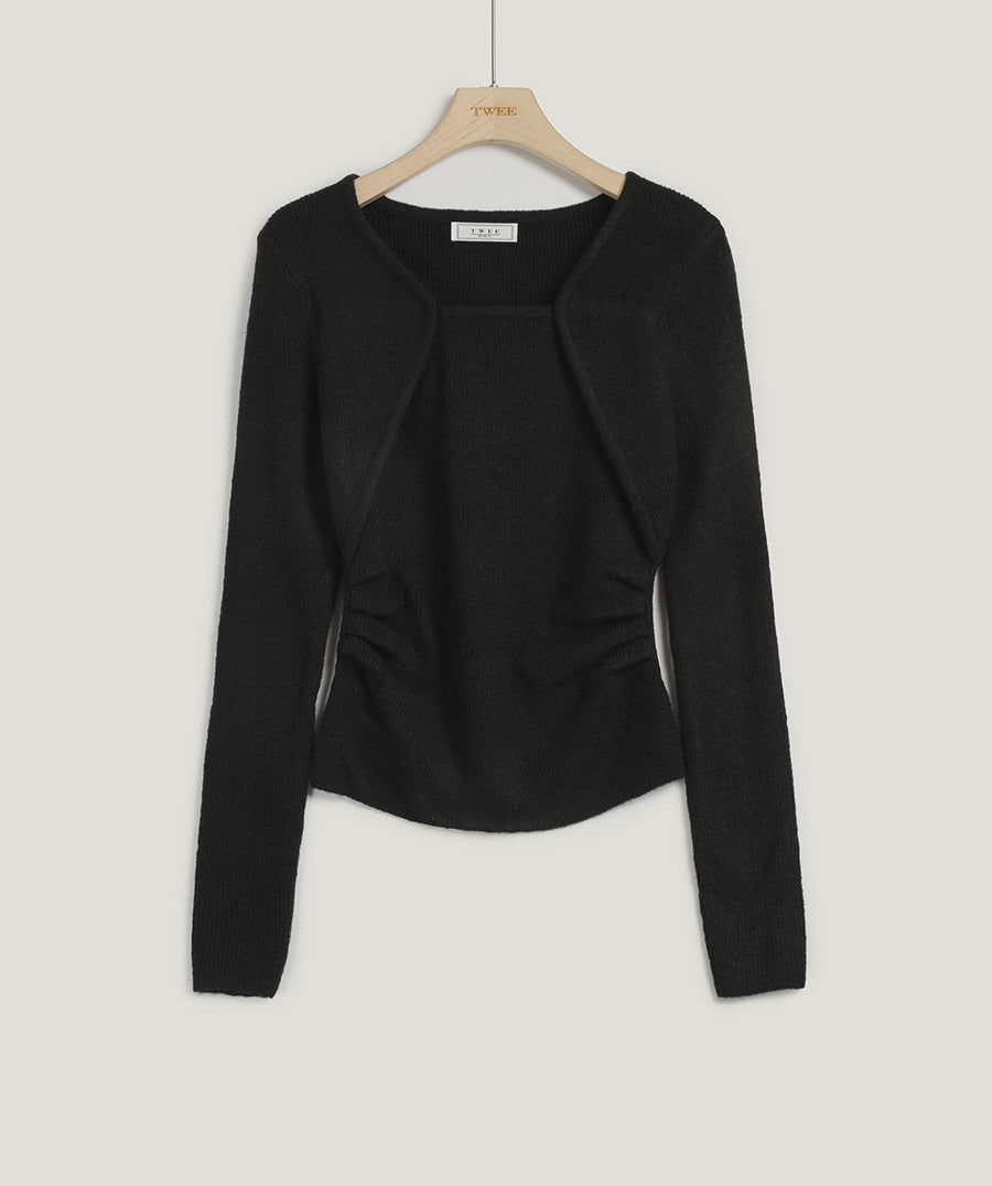 Kethia Wool Shirring Bolero Knit