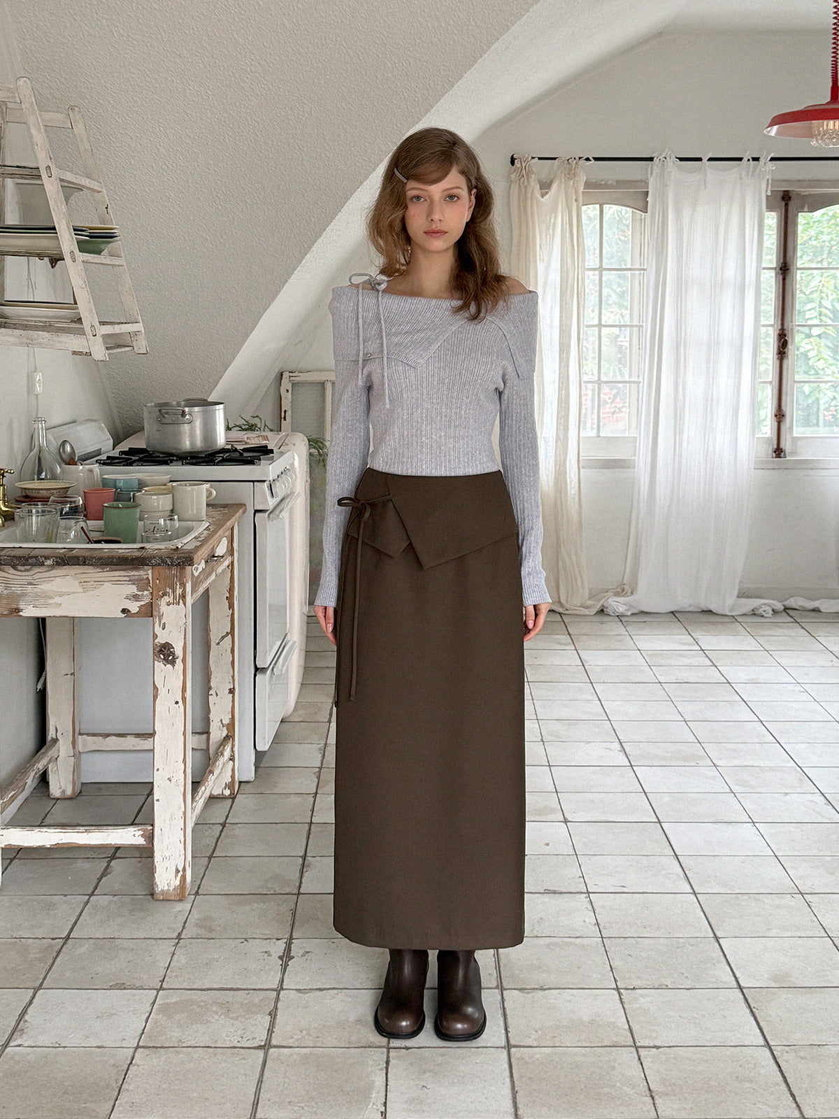 【TWEE】Áo Len Dây Đeo Trễ Vai Robin