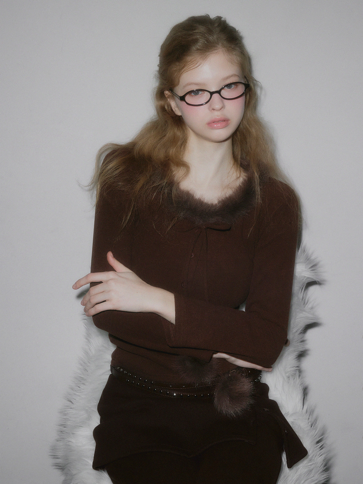 Vinz Fur Pom Long-Sleeve Tee