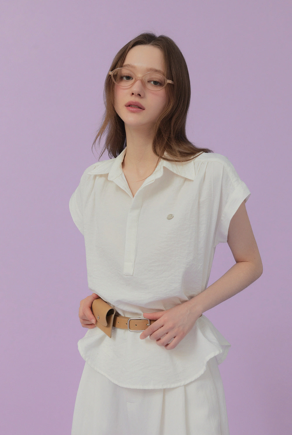 Unt Pin-Tuck Collar Overfit Shirt