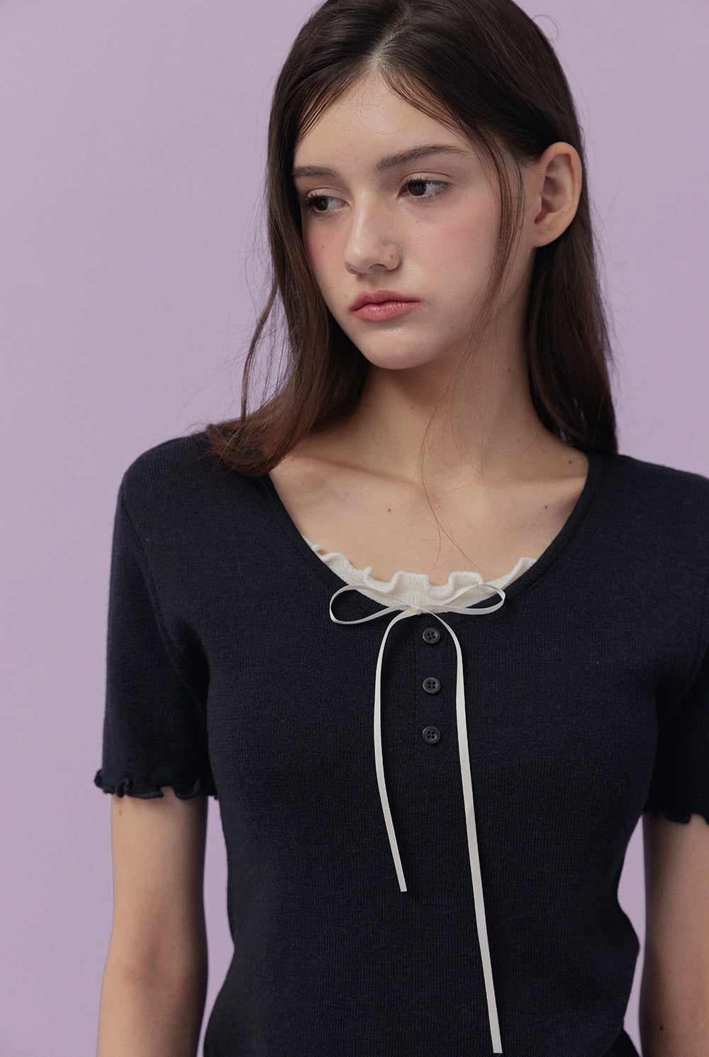 Bait layered short-sleeve knit