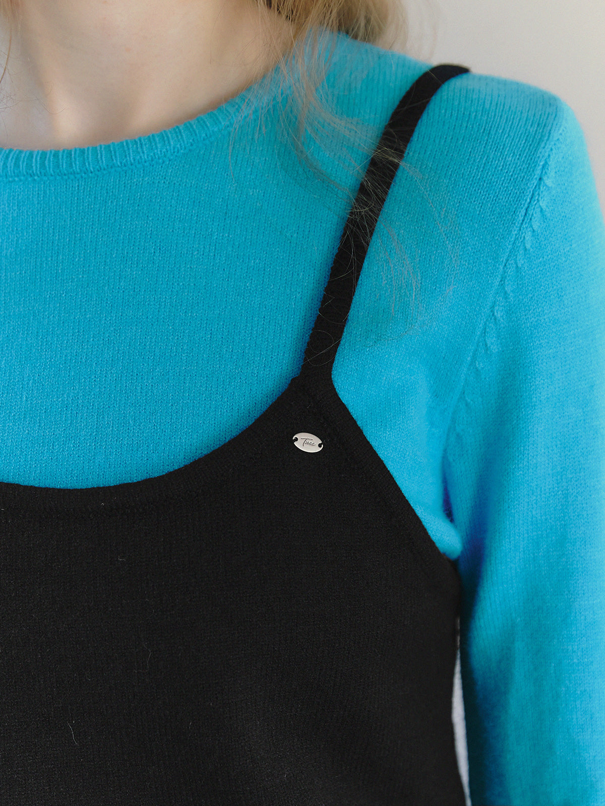 【TWEE】Nuen bustier a strati maglia a maniche lunghe