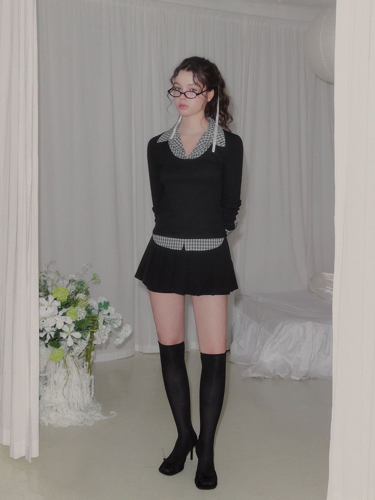 Ellen contrast rib long sleeve t-