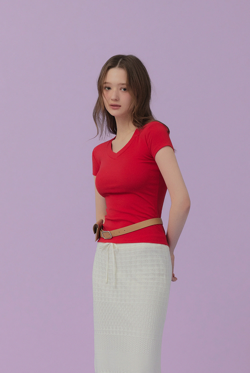 Pad V-Neck Short Sleeve T-Shirt