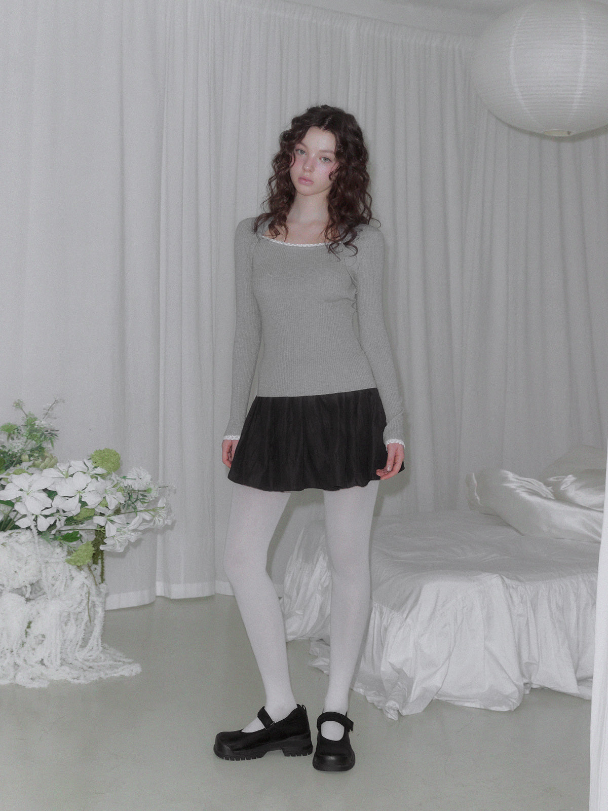 Delvin Lace Bolero Long Sleeve Knit