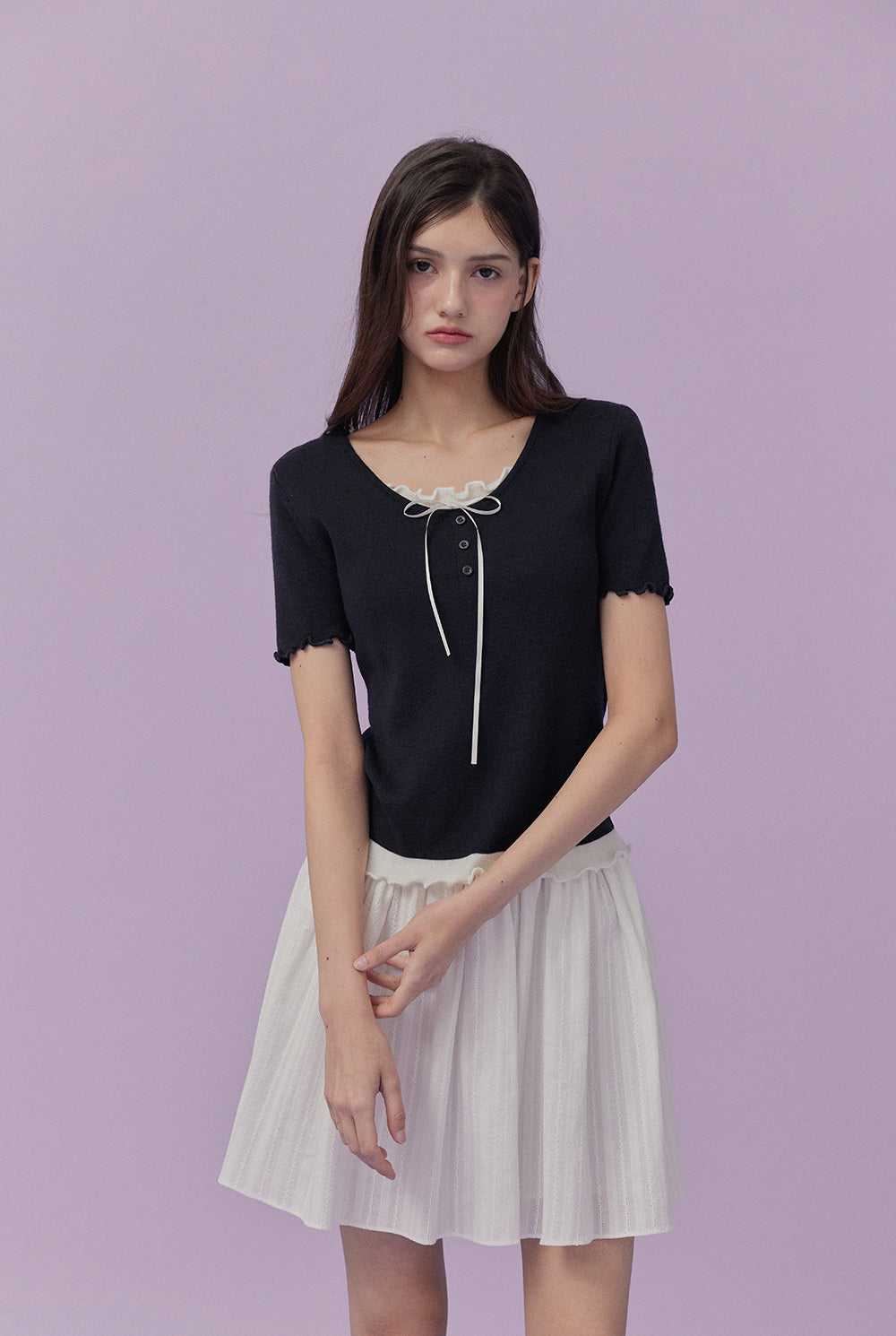 Bait layered short-sleeve knit