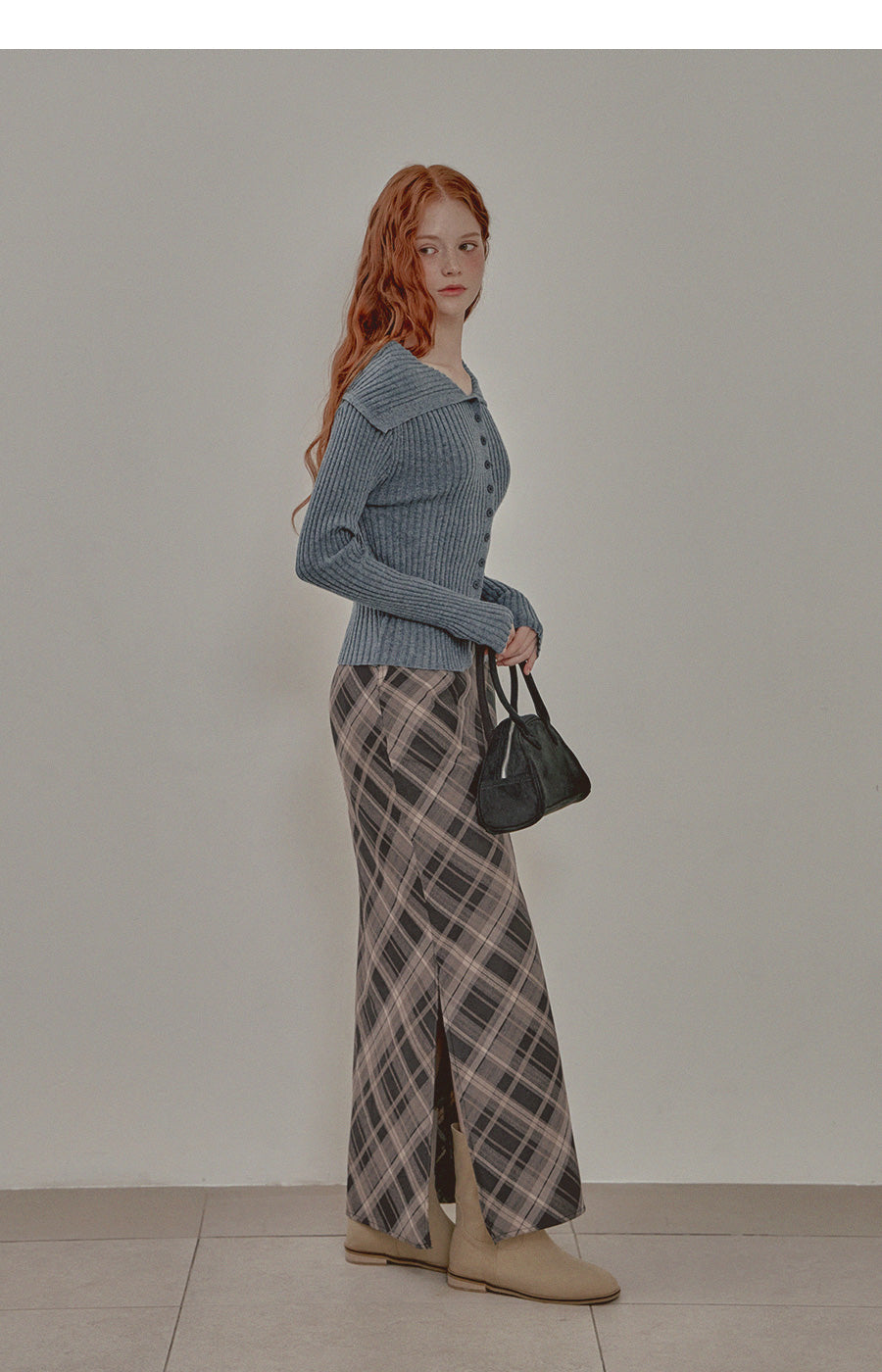 Heim sailor collar ribbed knit