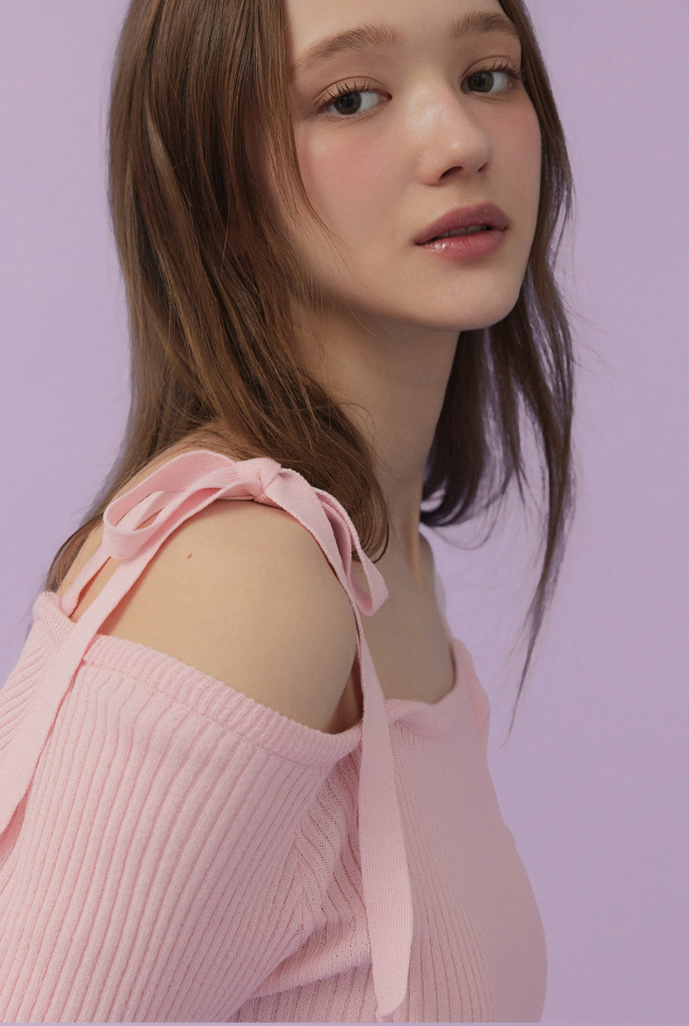 Inlove Asymmetric Off-Shoulder Short-Sleeve Knit