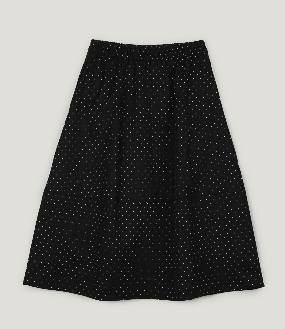 Des Dot Banded Flare Long Skirt