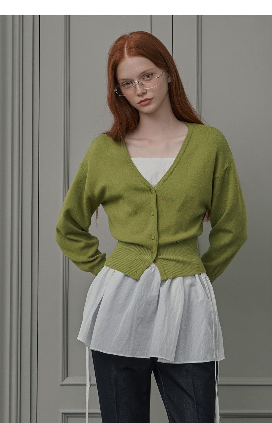 【TWEE】Anu Lovely Basic V-Neck Cardigan