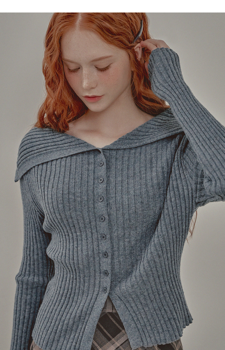 Heim sailor collar ribbed knit