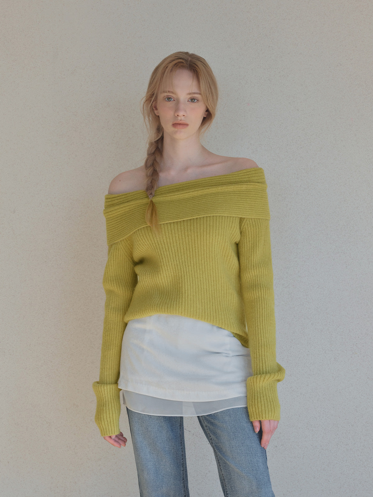 Eldin Off-Shoulder Ribbed Knit