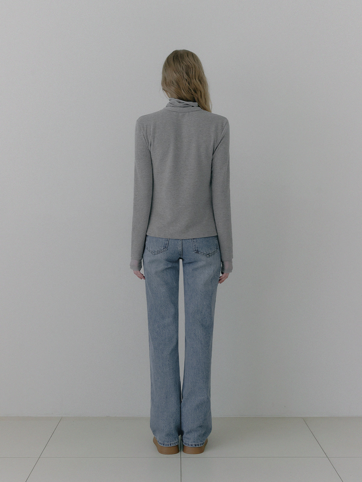 Lume Fleece Sheer Layered Long Sleeve Tee