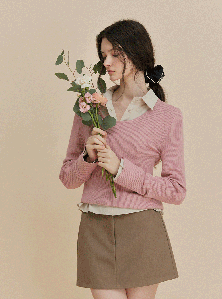 ipt Wool V-Neck Symbol Knit