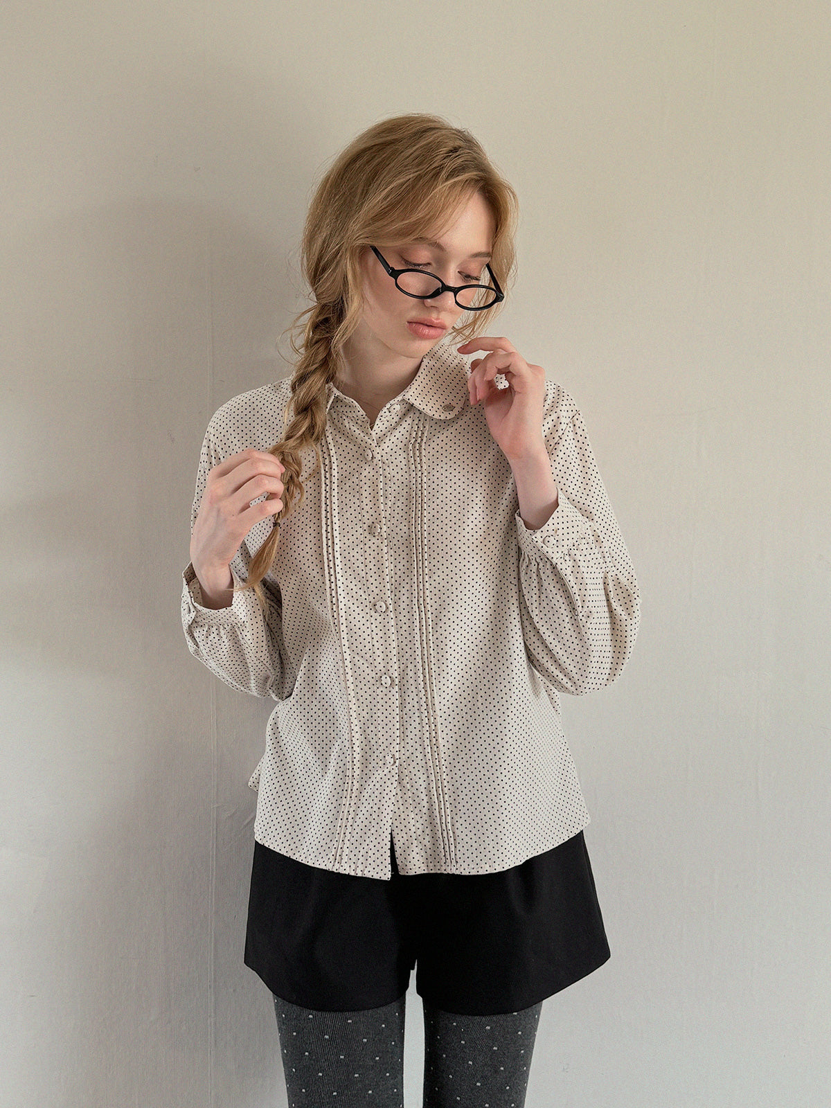 Linzl Dot Pintuck Blouse