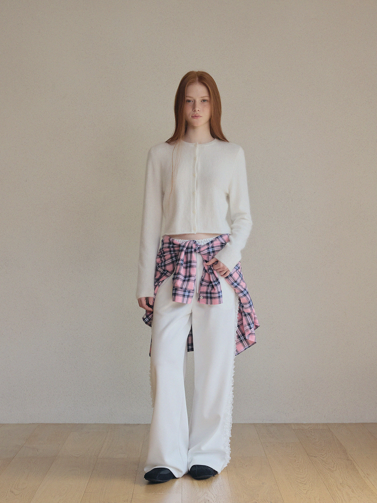 Bedith Hair Round Long-Sleeve Cardigan