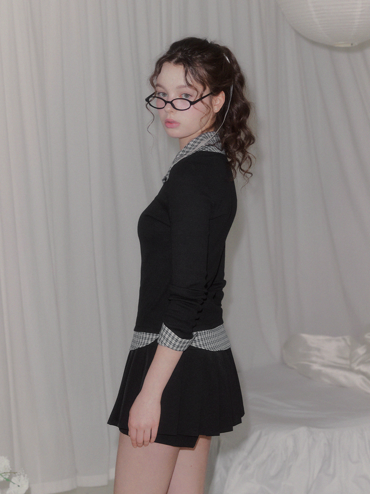 Ellen contrast rib long sleeve t-