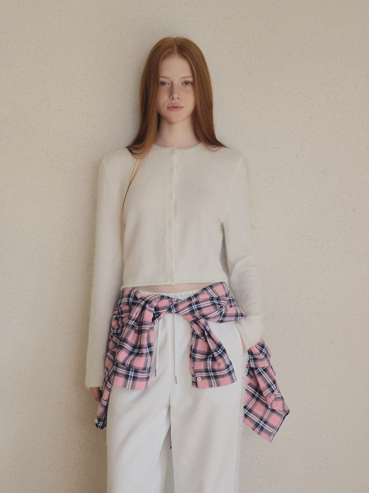 Bedith Hair Round Long-Sleeve Cardigan