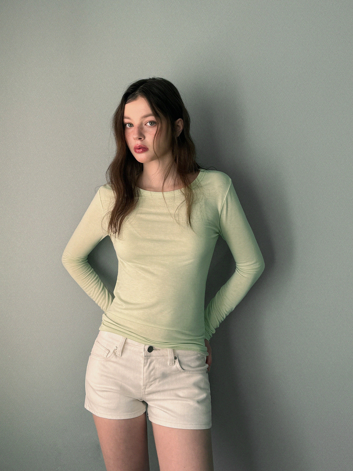 Lux Basic Color Long Sleeve Tee