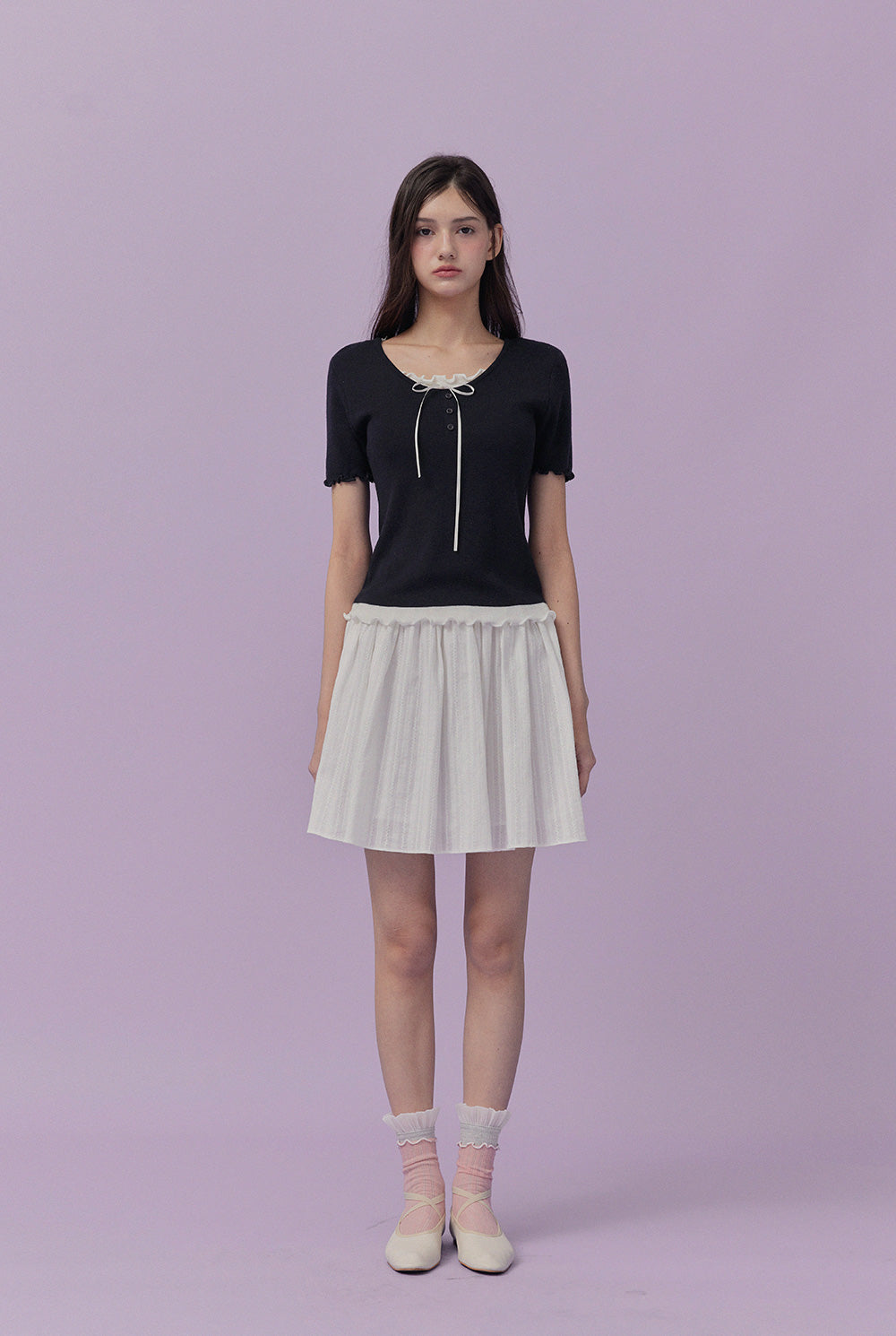 Bait layered short-sleeve knit