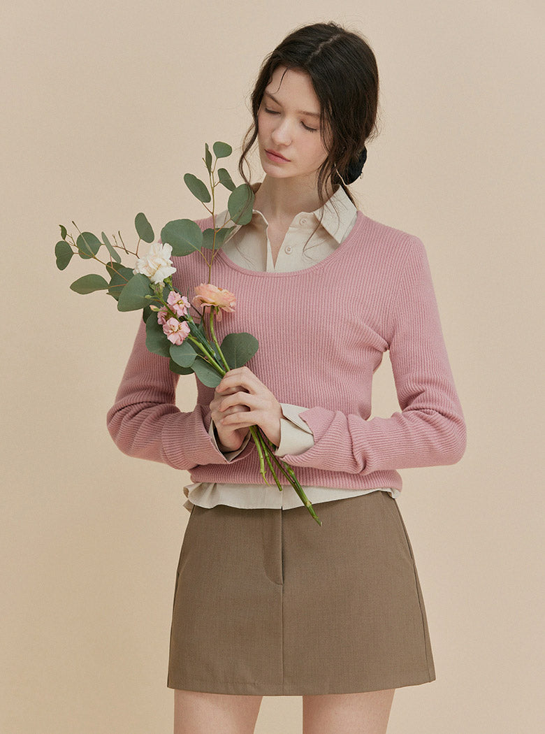 ipt Wool V-Neck Symbol Knit