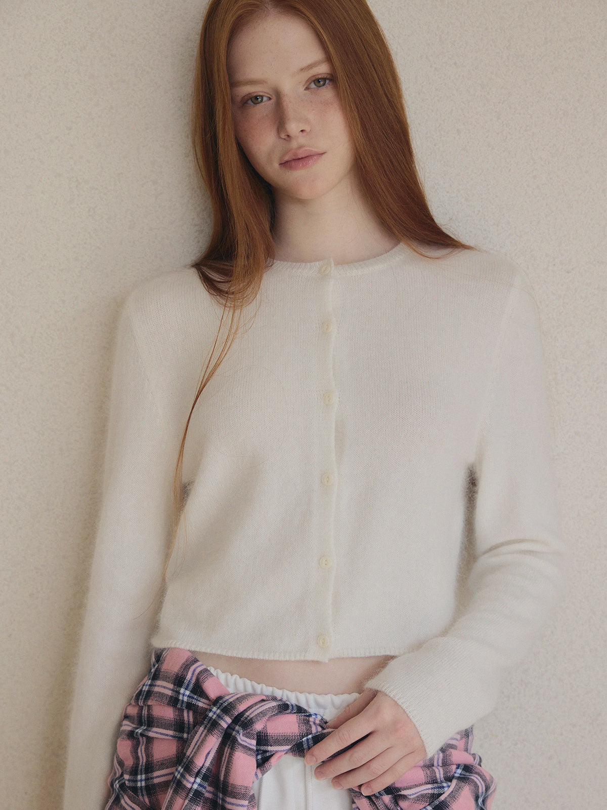 Bedith Hair Round Long-Sleeve Cardigan
