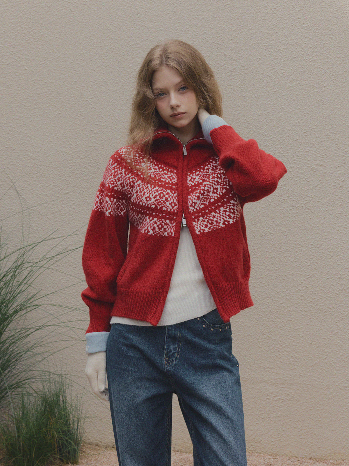 Ounce Antique Nordic Knit Zip-up