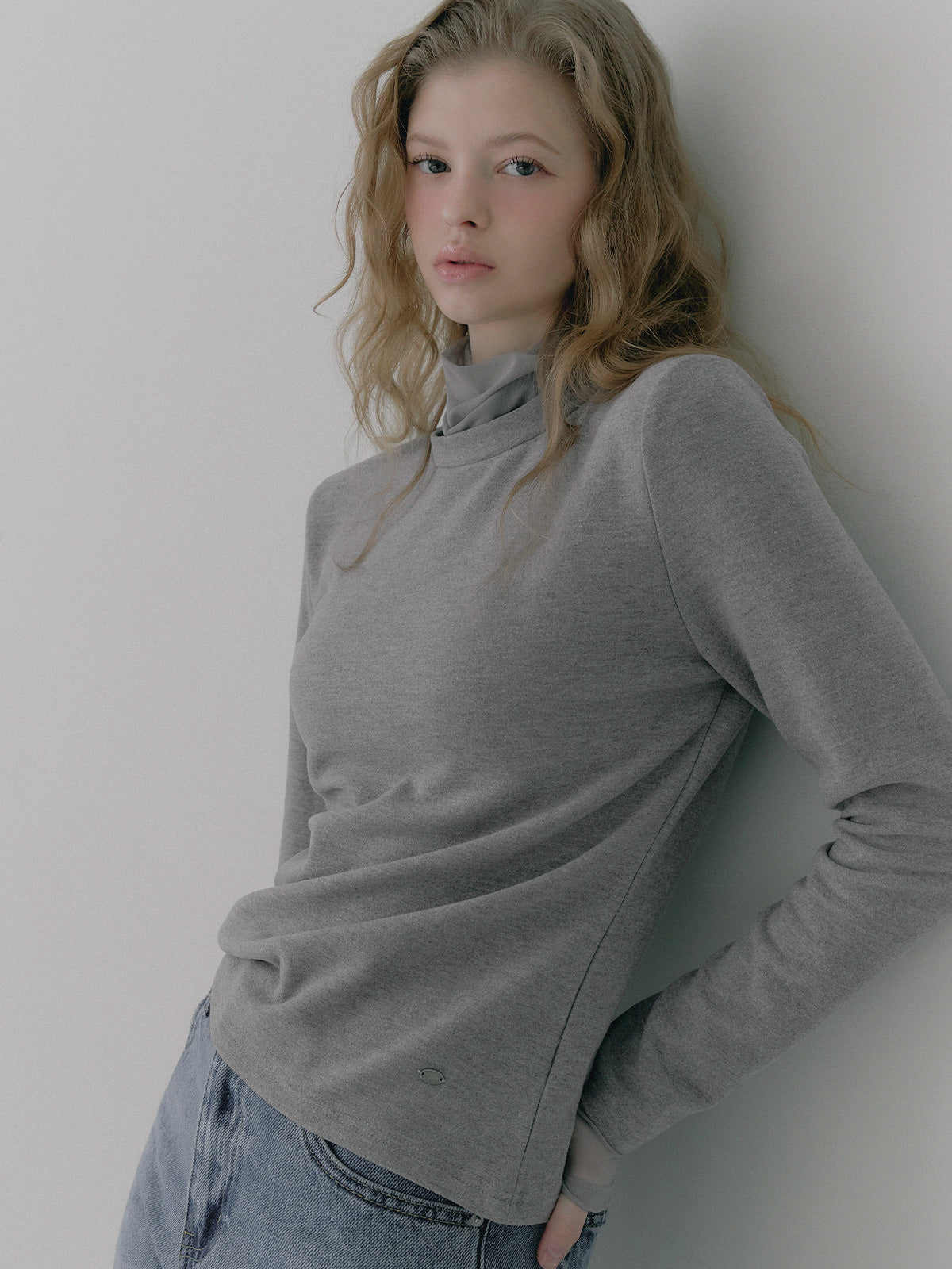 Lume Fleece Sheer Layered Long Sleeve Tee