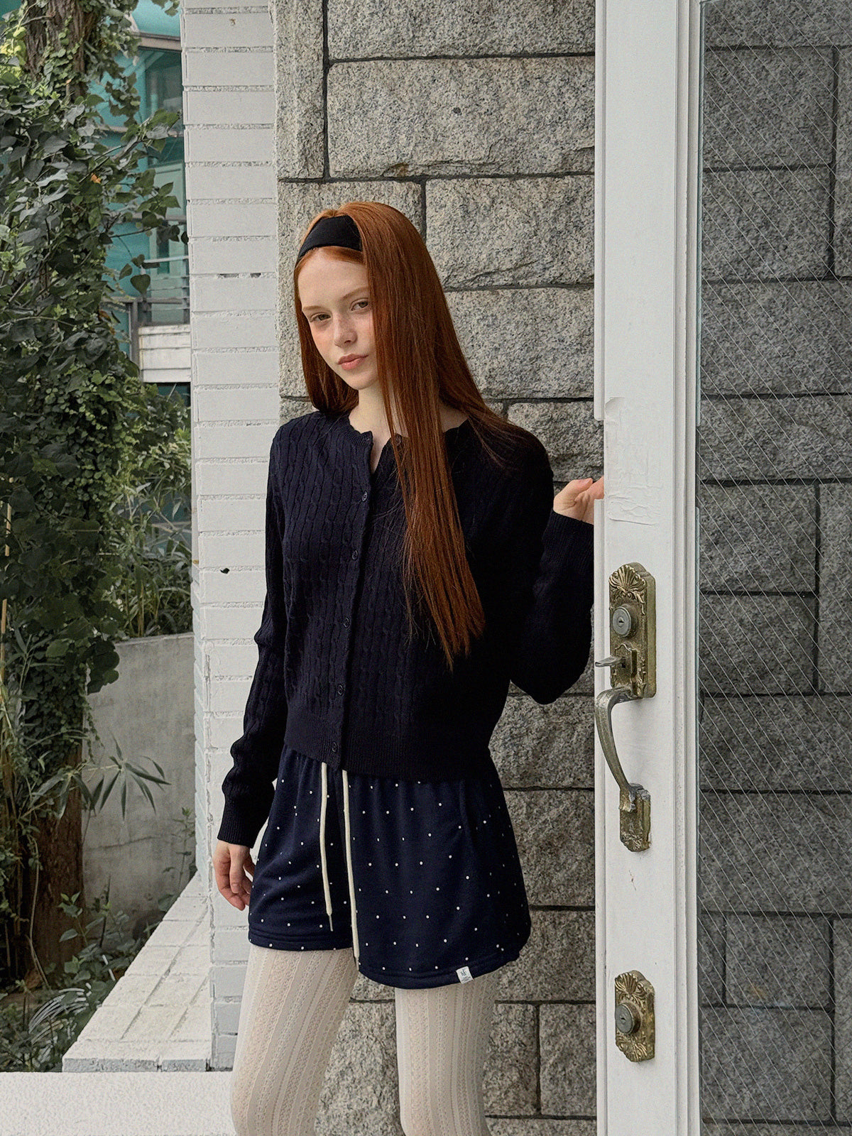 [TWEE] Ritti Cable Round Neck Long Sleeve Cardigan