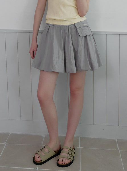 Kirakira volume ballon mini skirt グレー Riin pocket balloon mini skirt