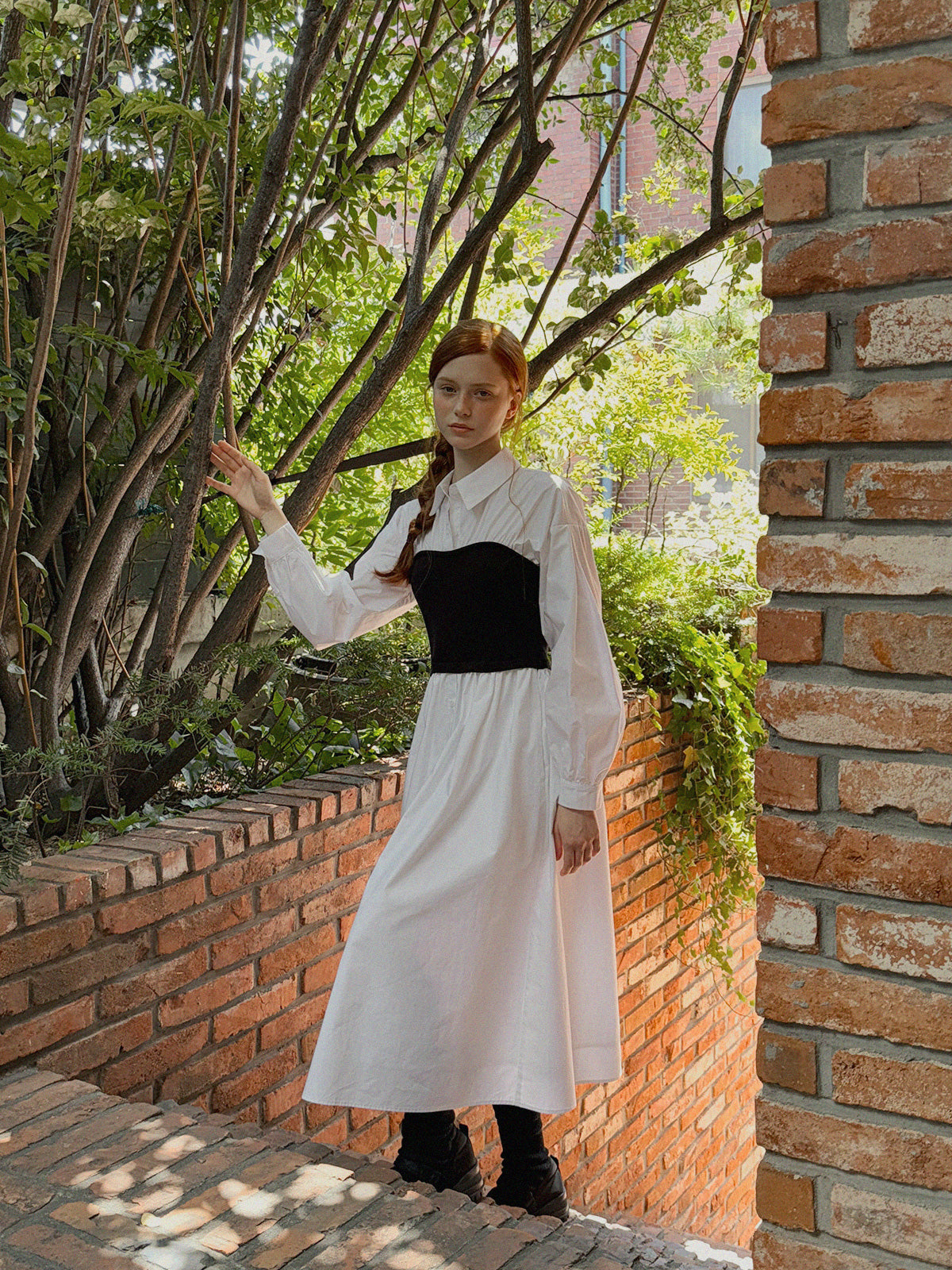 [TWEE] Bedis Scallop Shirt Long Dress
