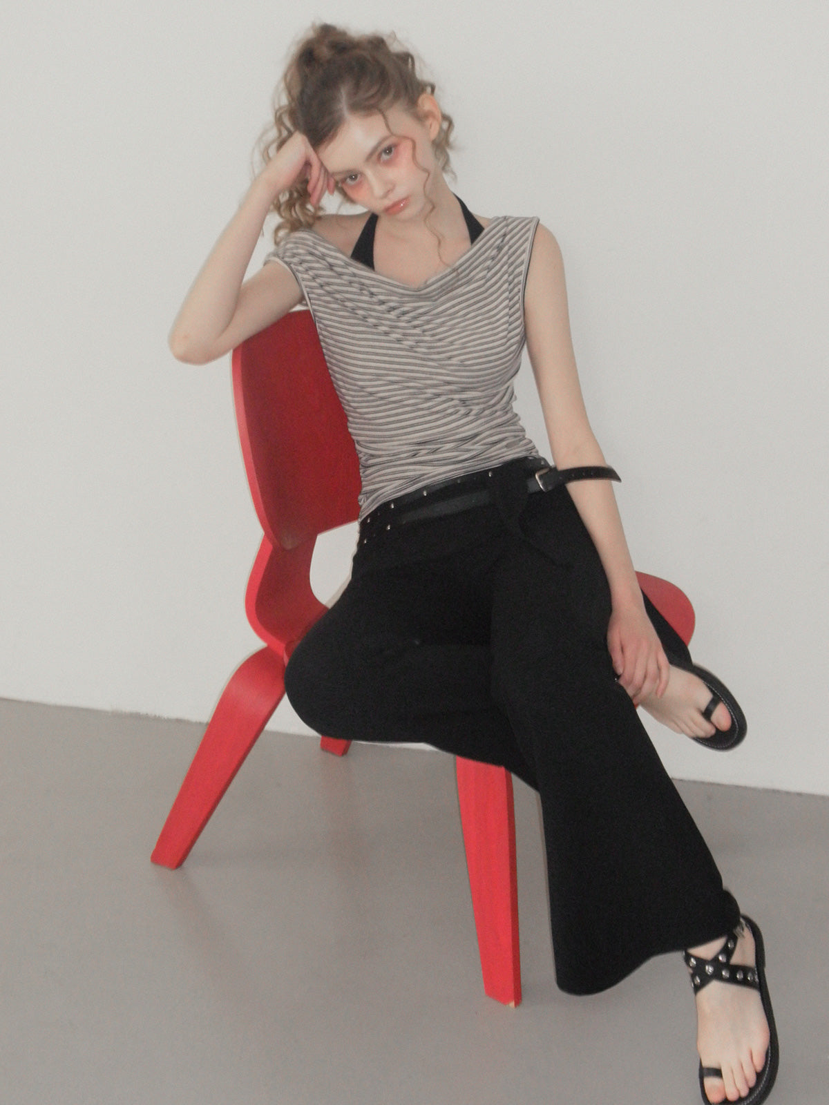[TWEE] Edlen Halter Layered T-Shirt