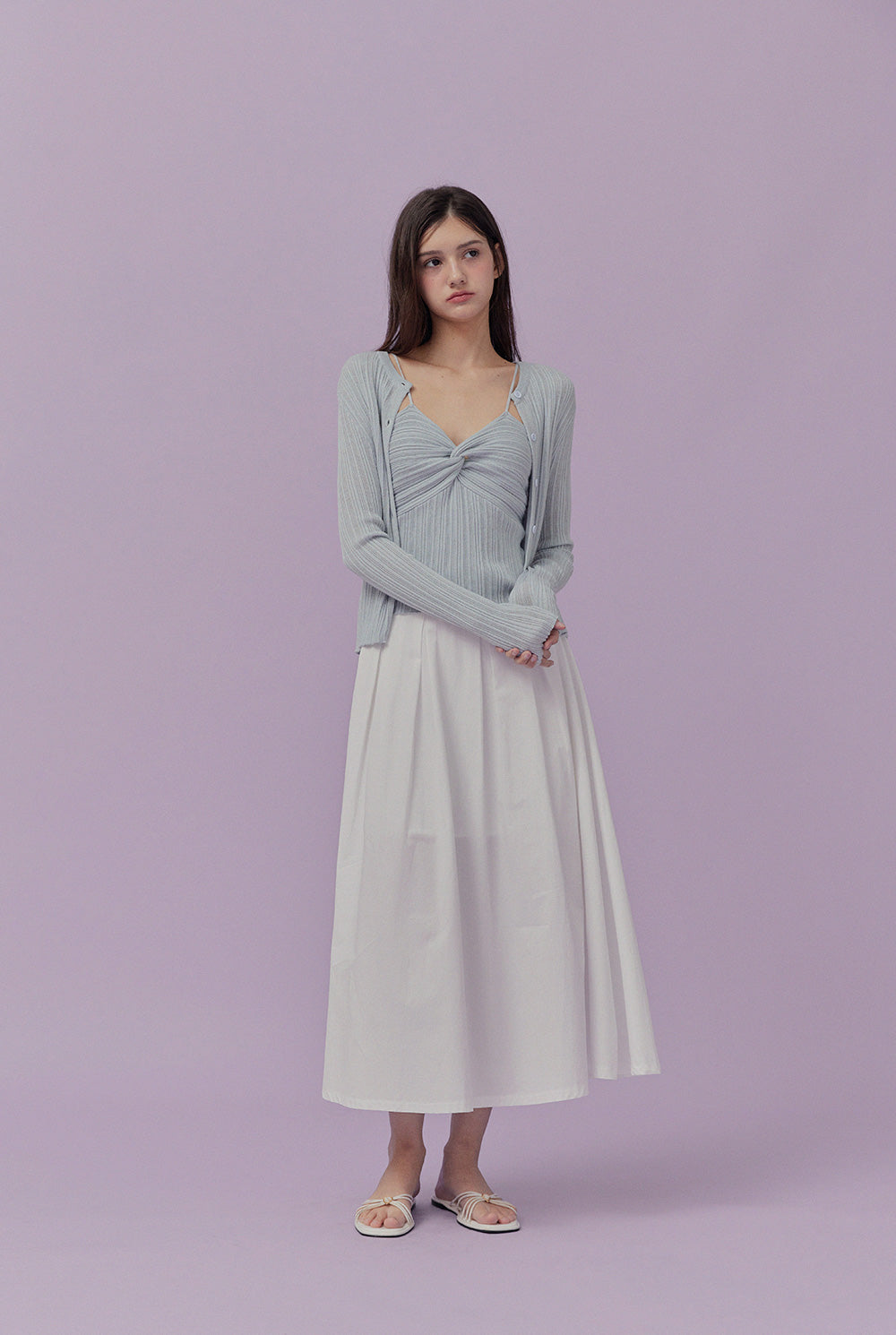 [TWEE] Bộ Áo Không Tay Xoắn Muton & Áo Cardigan