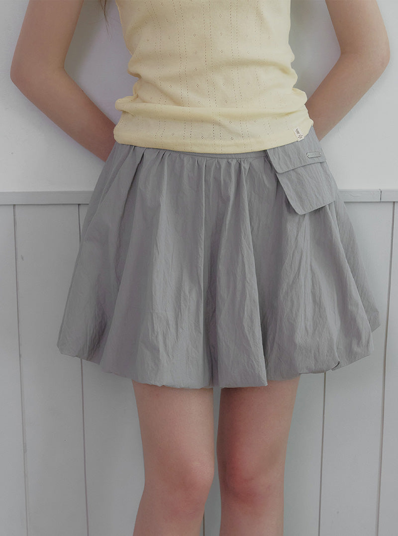 Kirakira volume ballon mini skirt グレー Riin pocket balloon mini skirt