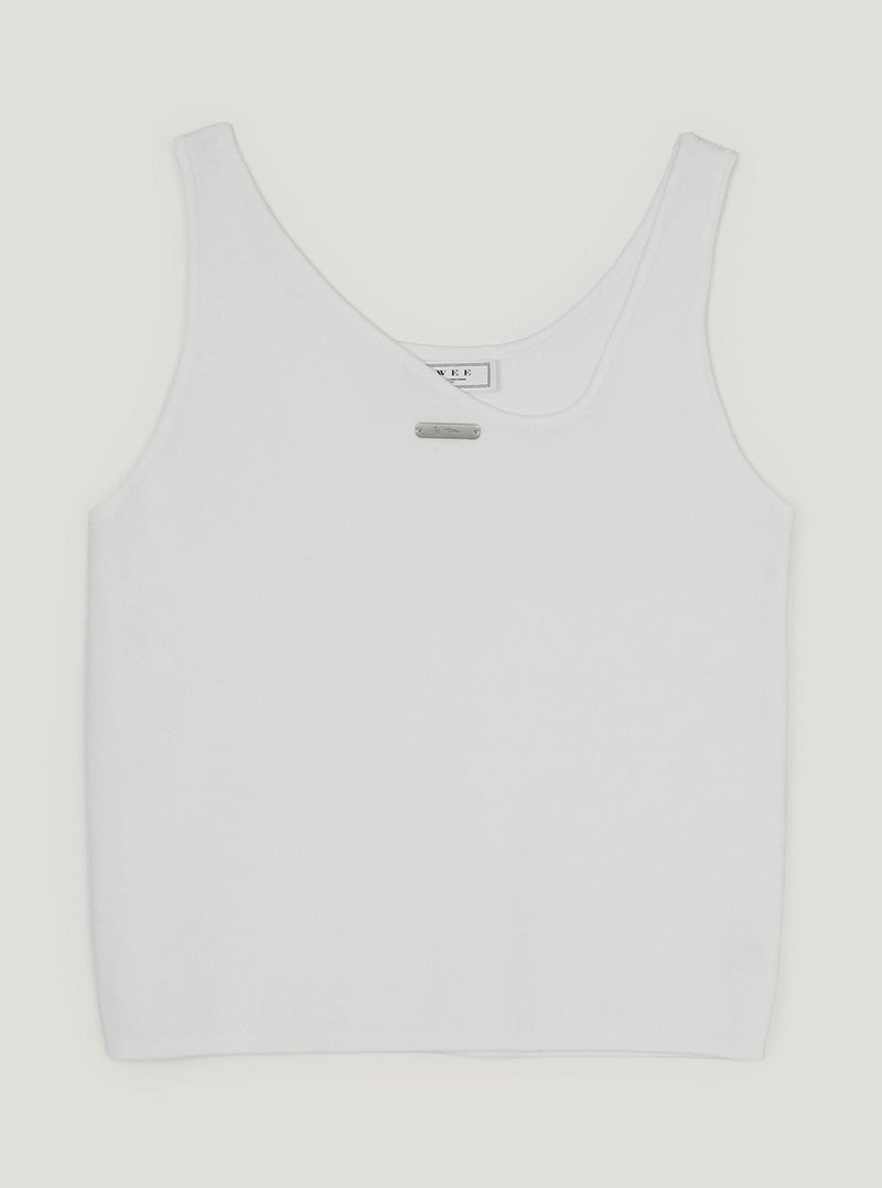 Dewz unbalance neck knit sleeveless