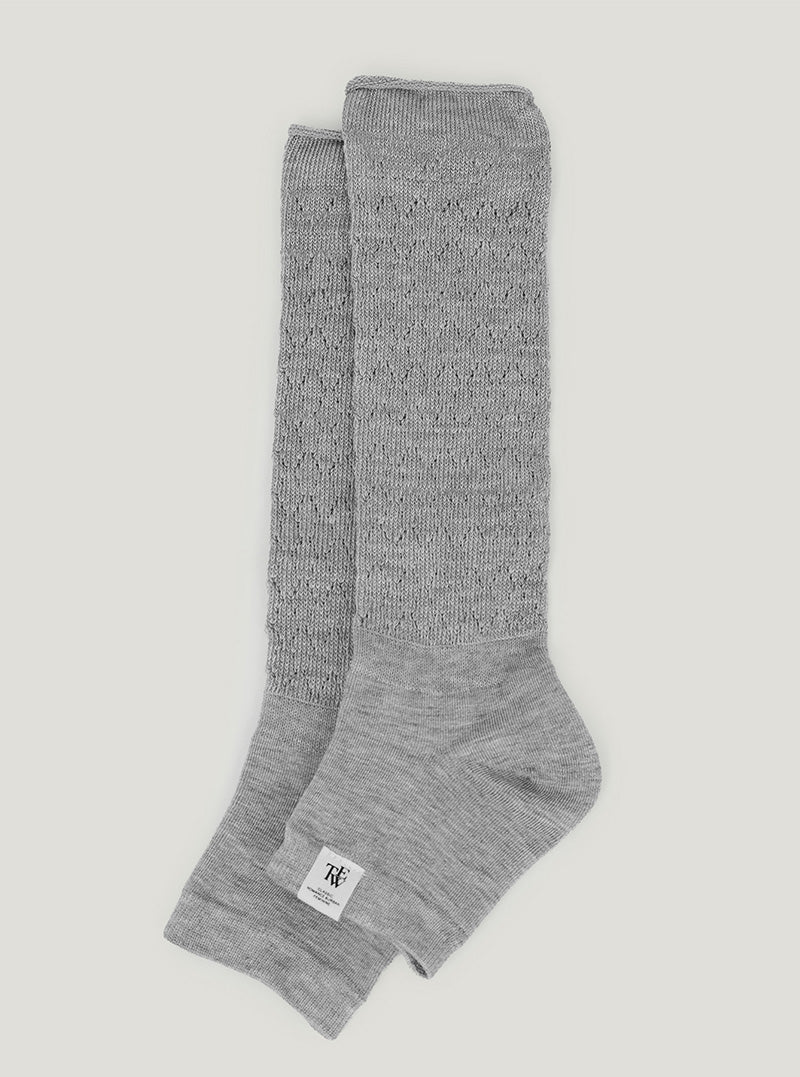 【新品・未開封】tweed leg warmer / light gray Celd basic open-toe leg warmer