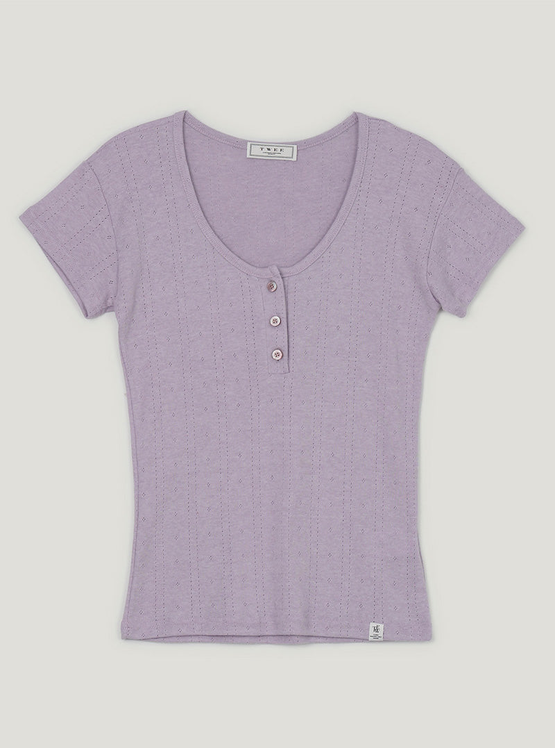 Binet button punching short sleeve t-shirt