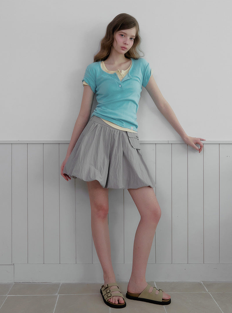 Binet button punching short sleeve t-shirt