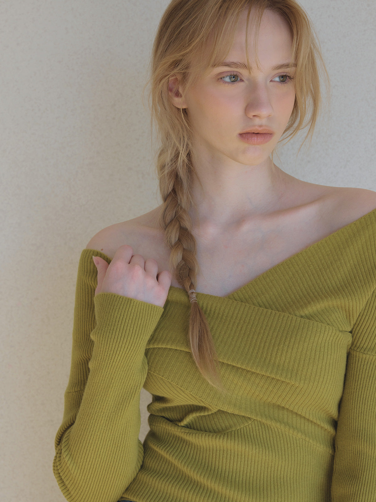 [TWEE]Seti Maglia Incrociata con Spalle Scoperte