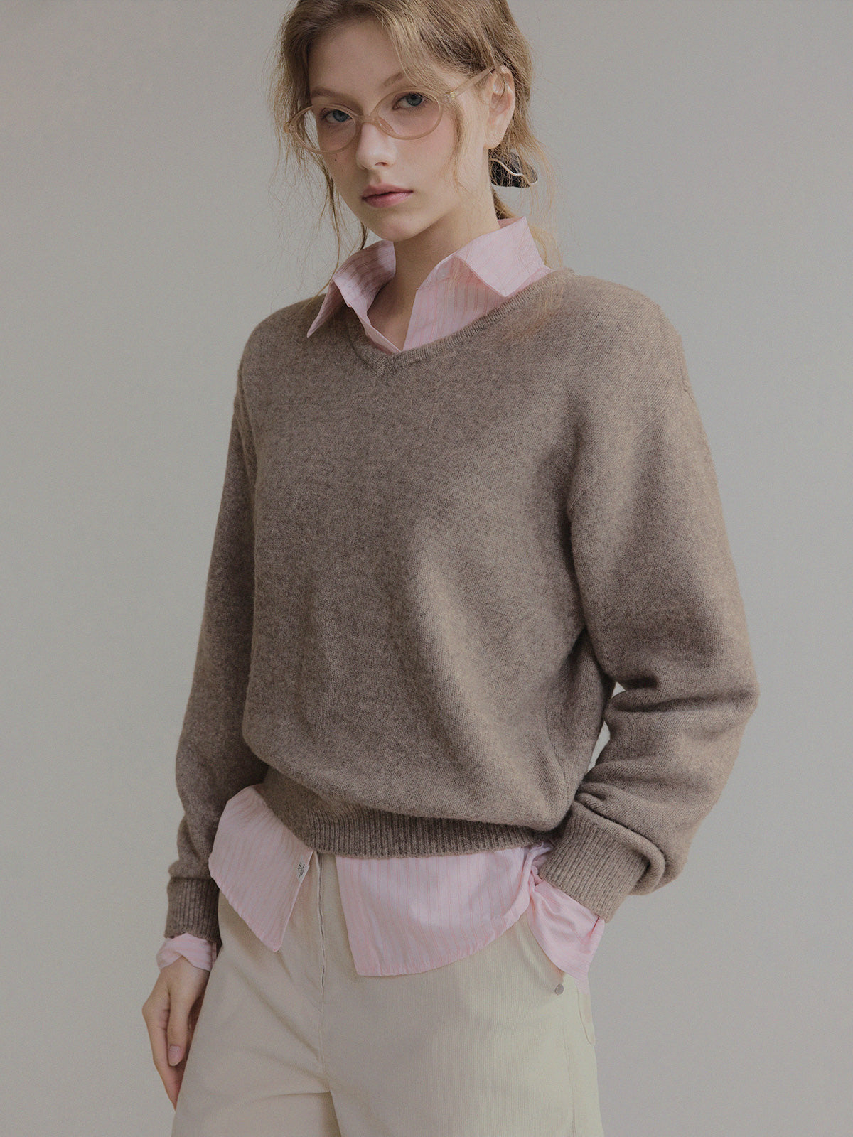 [TWEE] Hughes Stripe Cuffs Long-Sleeve Shirt