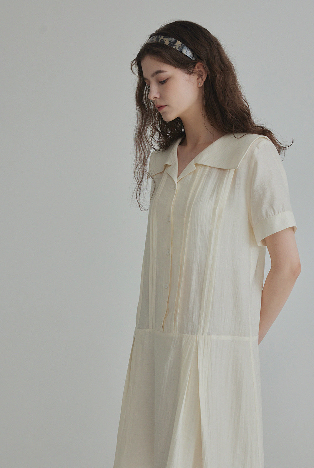 [TWEE] Robe plissée à col marin Kade