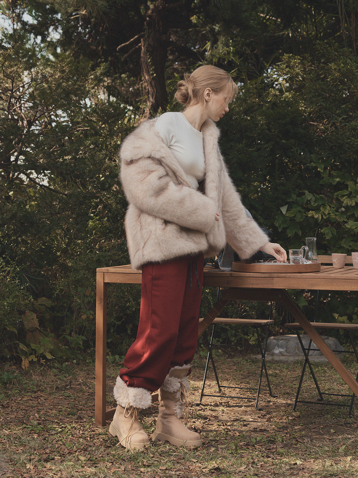 [TWEE] Giacca Polton con Collo Alto in Morbida Pelliccia