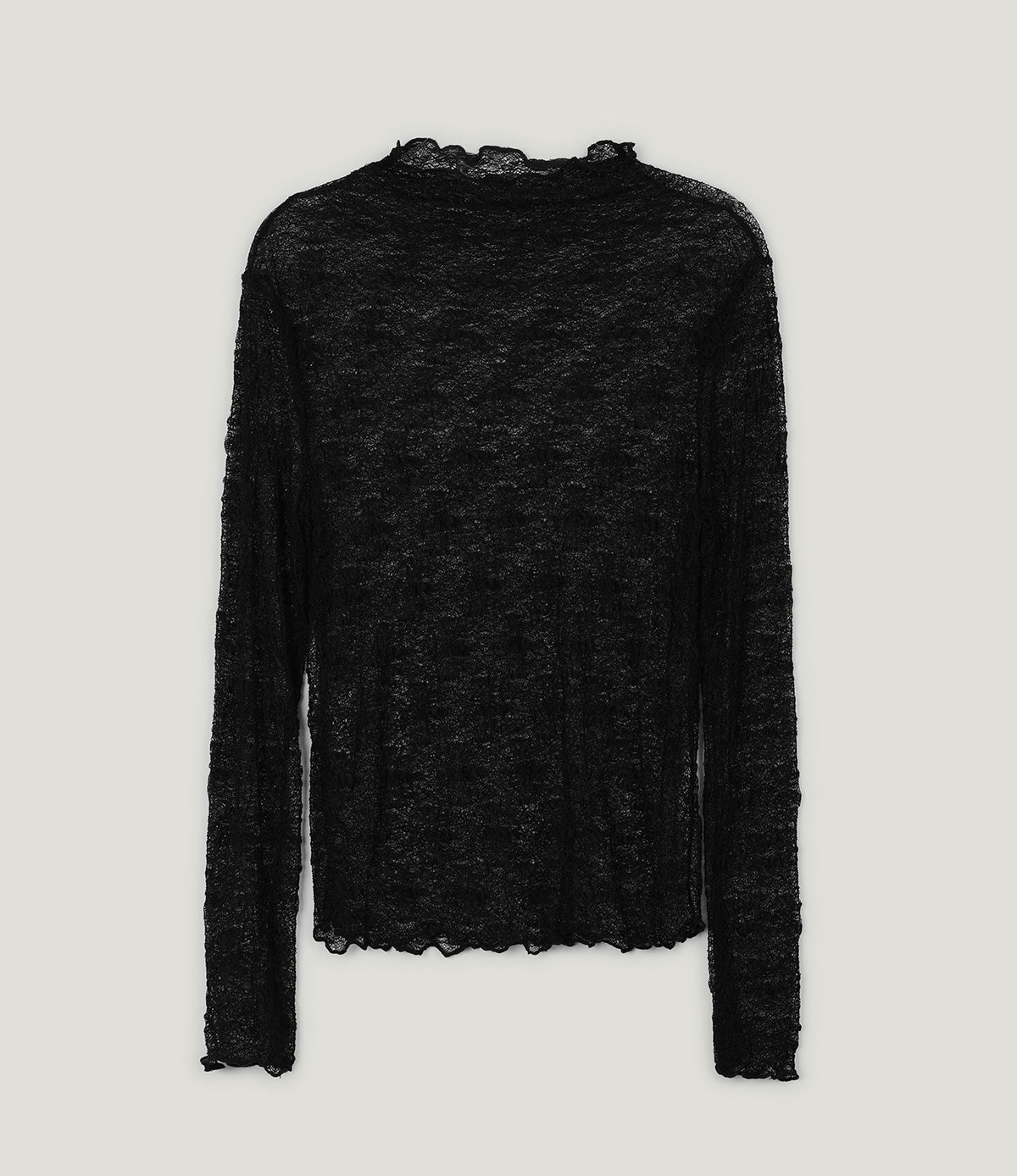 【TWEE】Wooden Sheer Wrinkle Long-Sleeve T-Shirt