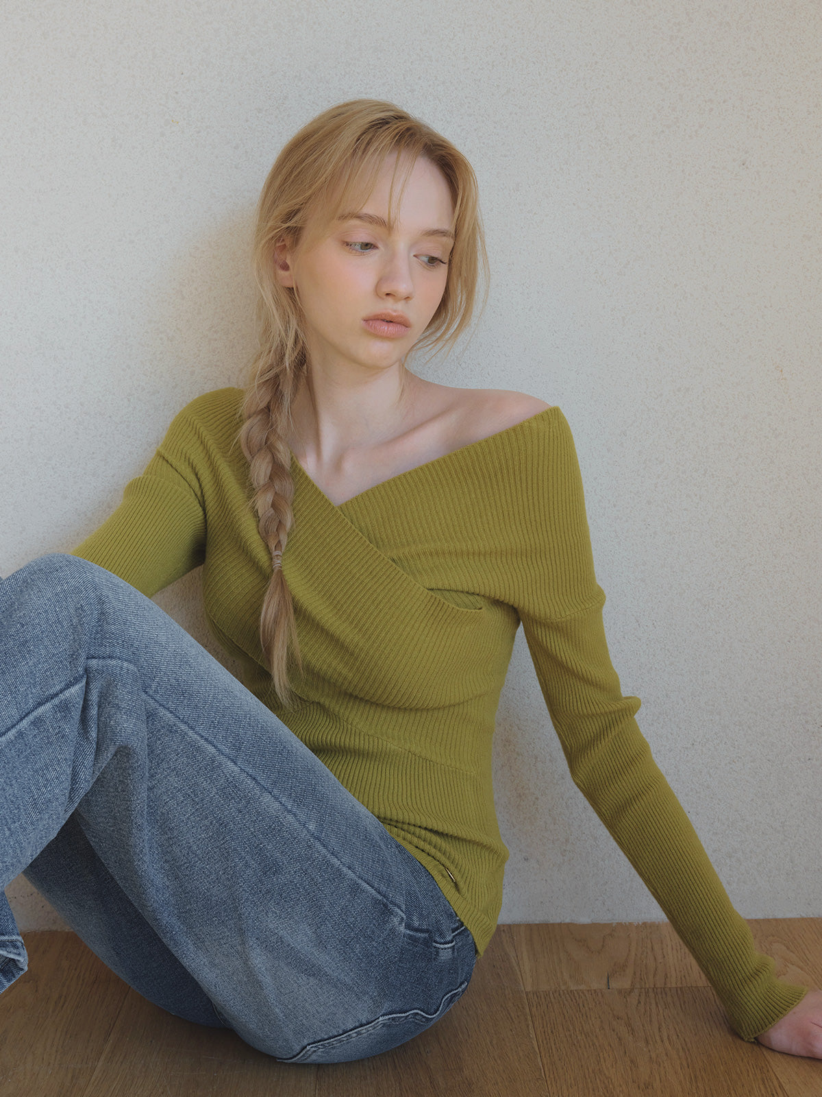 [TWEE]Seti Maglia Incrociata con Spalle Scoperte