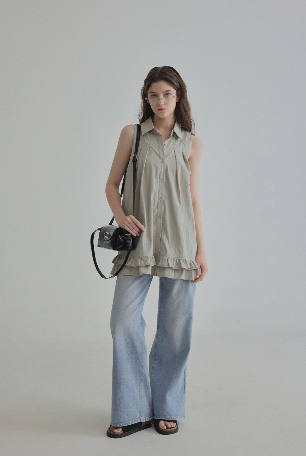 [TWEE] Blouse à col coquillage volanté